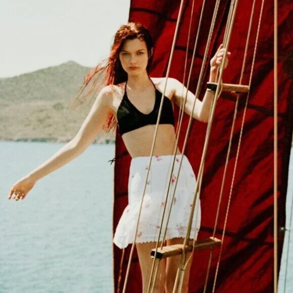 Zara Contrast Floral Print Mini Skirt XS - Picture 2 of 7